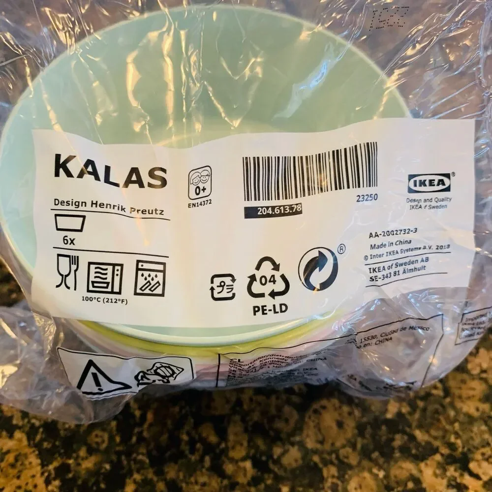 NWT IKEA KALAS Toddler/Little Kids & Kids Bowls 6-Pack Set, mixed pastel colors